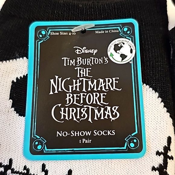 Disney Jack Skellington Nightmare Before Christmas No-Show Socks (2pair) sz 4-10 - Picture 5 of 6